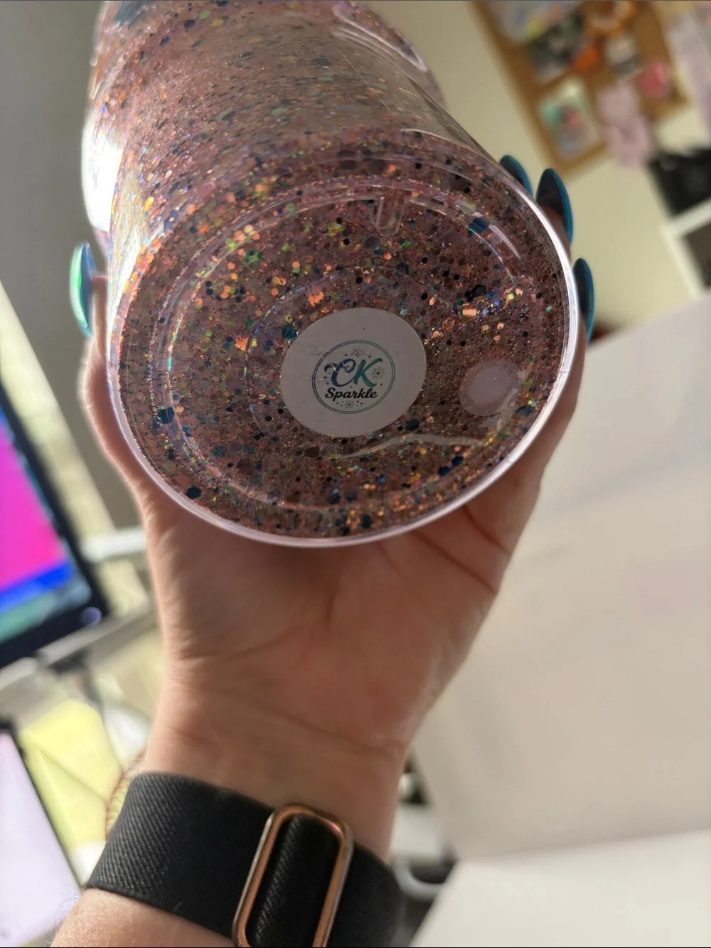 Beach Vibes 40 oz Dry Glitter Tumbler w/ Seashell Topper